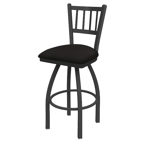 25" Swivel Counter Stool, Pewter Finish, Canter Espresso Seat